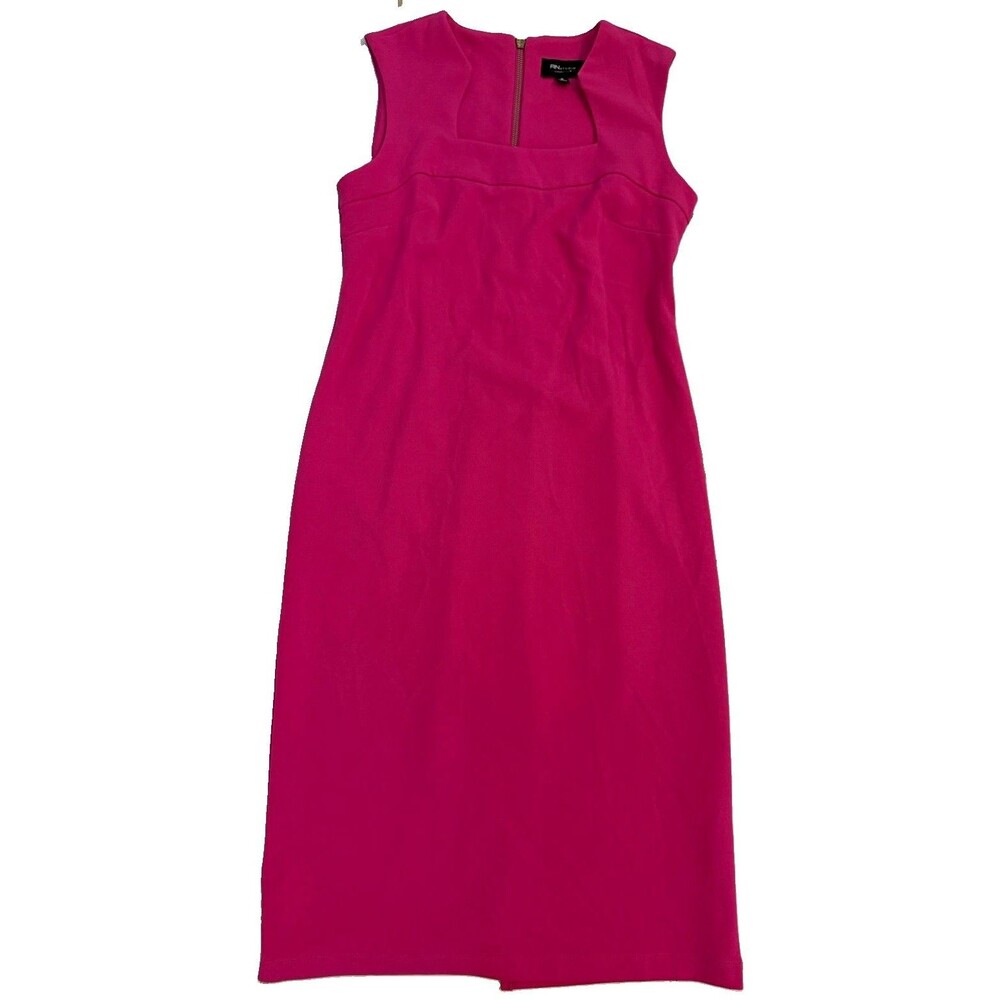 RN Studio by Ronni Nicole Pink Sheath Dress 6 Sleeveless Crew Neck Knee Zip